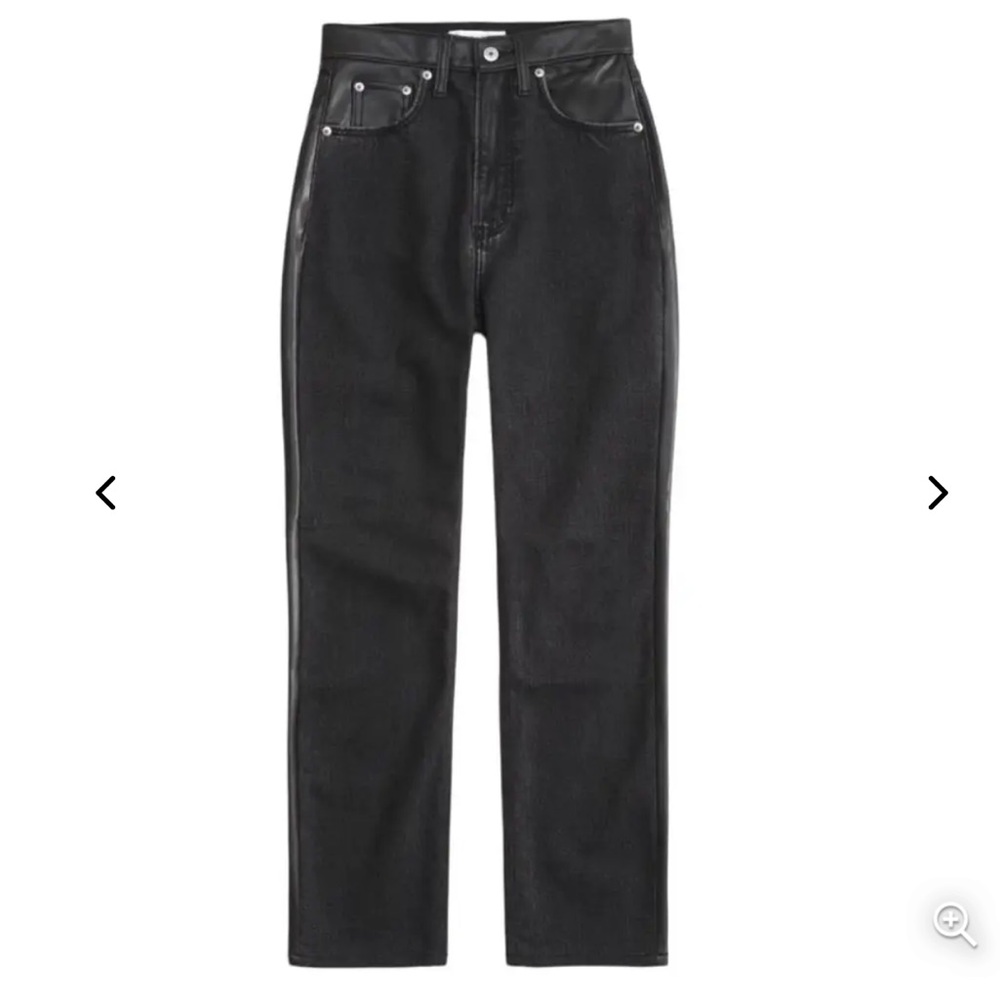 Abercrombie & Fitch Two Toned Leather and Black Jeans - Picture 1 of 13